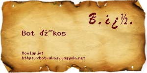 Bot Ákos névjegykártya